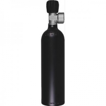 BtS Aluminiumflasche 0,85l 200 bar mit Mono-Ventil, Inertgas, schwarz